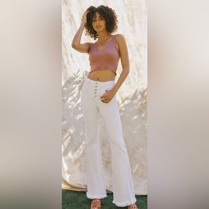 KanCan High Rise Button Flare Jeans